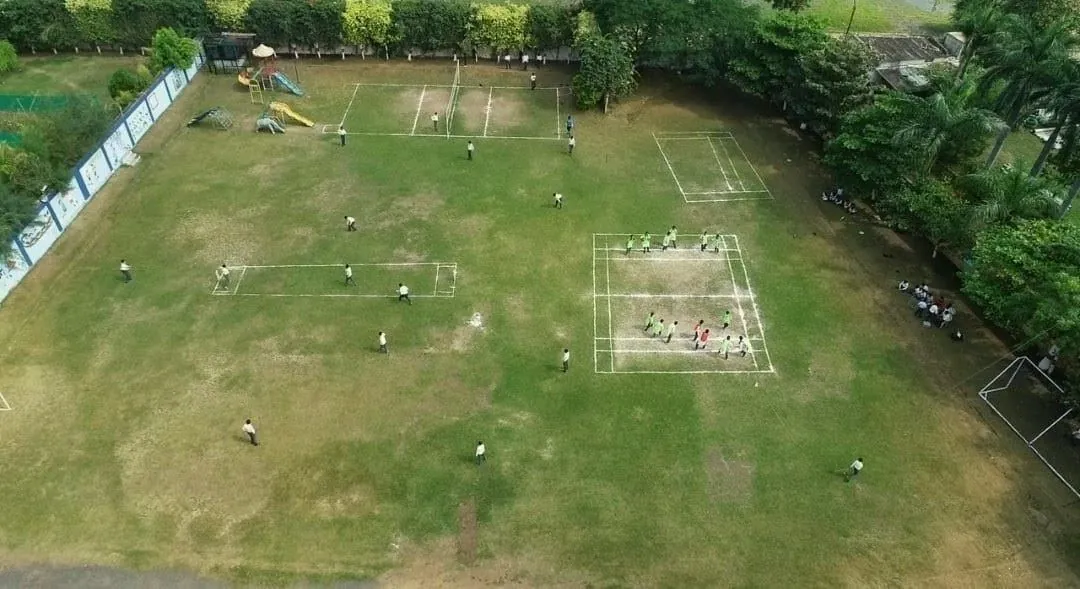 Aerial view of Gurukul Sanawad sports ground